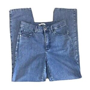 Lee Classic Fit Blue Jeans 10 Med Stretch Rhinestone Embroider Mom Jean